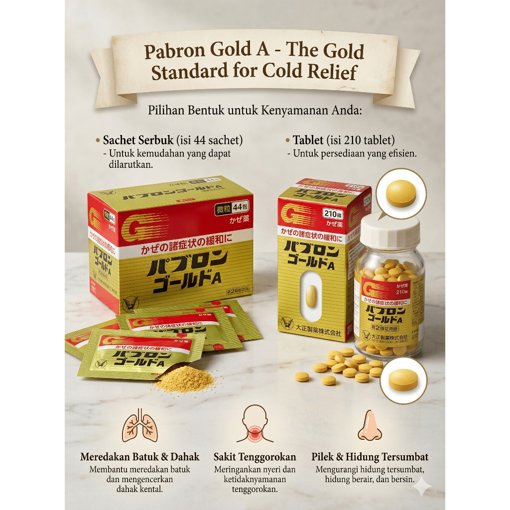 [PSF] Pabron Gold A - Obat Flu & Batuk Jepang - 210 Tablet psf