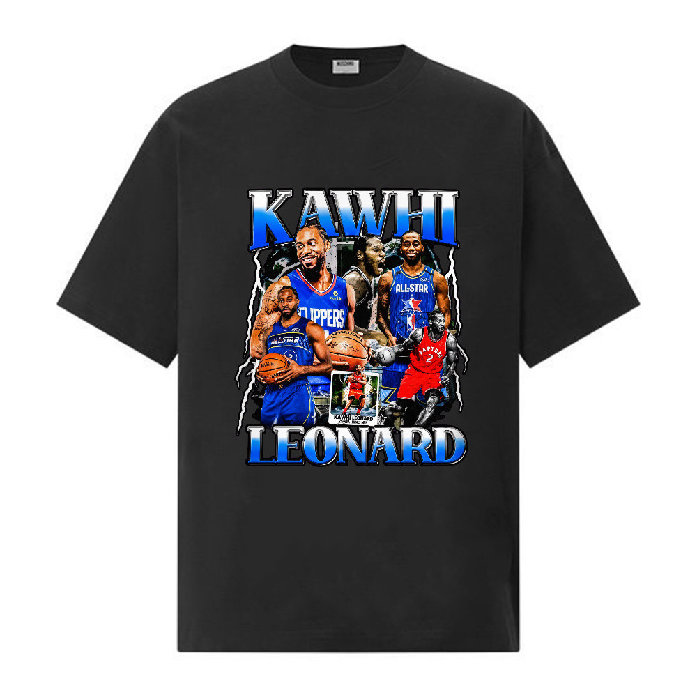 Kaos Kawhi Leonard Basketball NBA Pria Wanita, Kaos Band Merch Oversized T-Shirt Retro Vintage, Desa