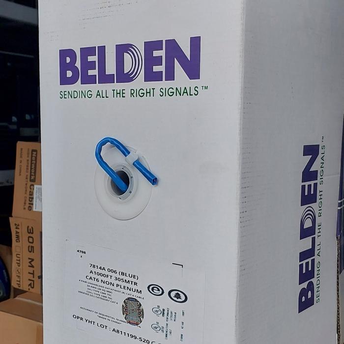 kabel lan belden cat6 305meter - cat6 biru