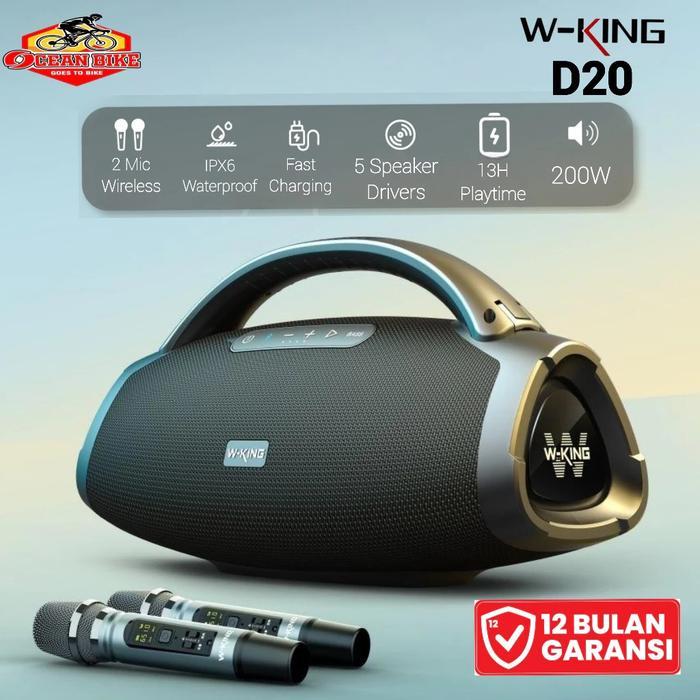 WKING D20 Speaker Bluetooth Wireless Karaoke Portable 2 Mic Party Box