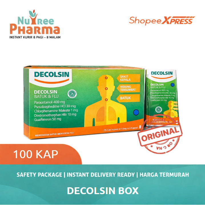 Decolsin Strip BOX 100 Obat Flu Demam Disertai Batuk