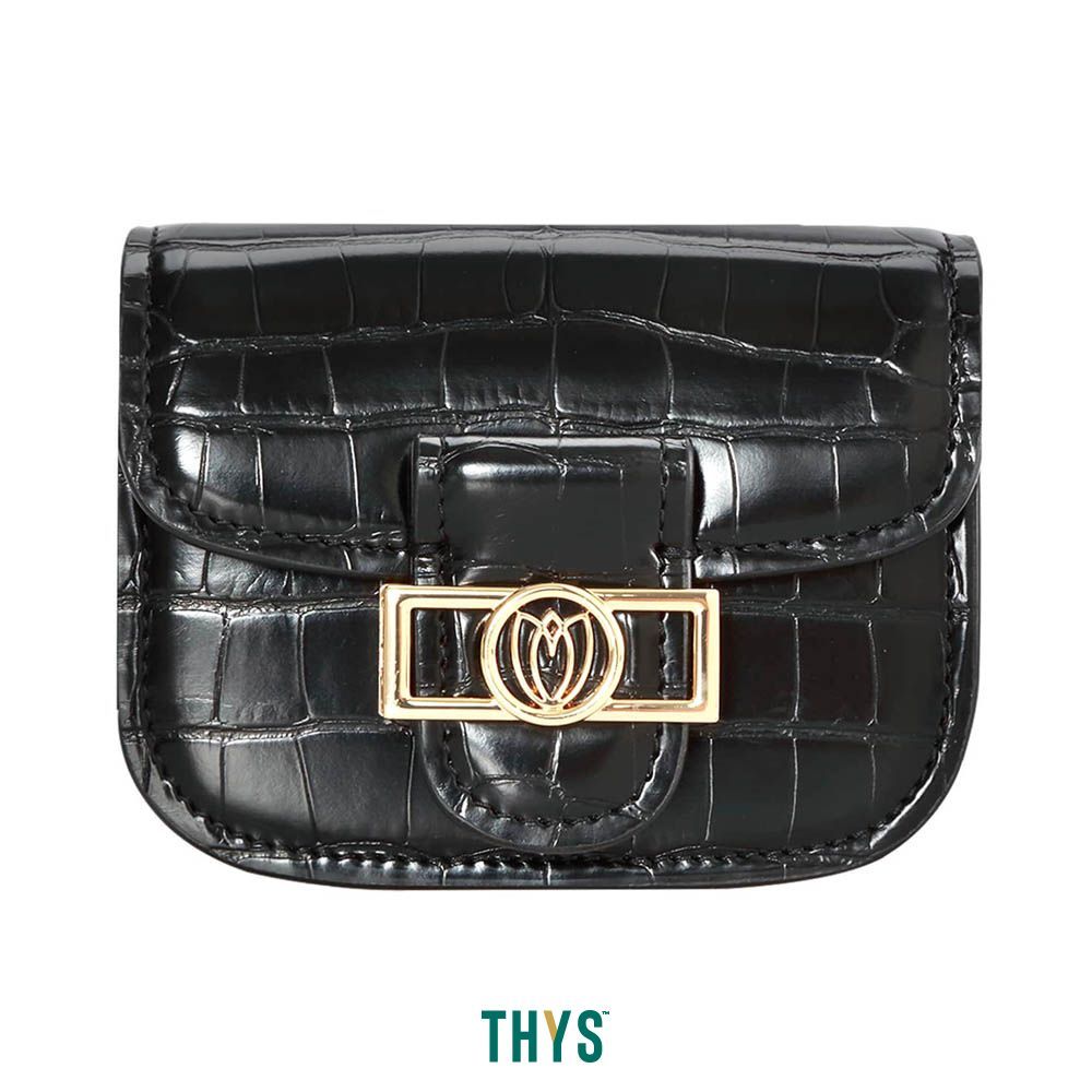 THYS SUSEN Croco Mini Tas Selempang Dengan Bunga 1005 - Hitam Sling Bag Crossbody Bag Tas Bahu Tas S