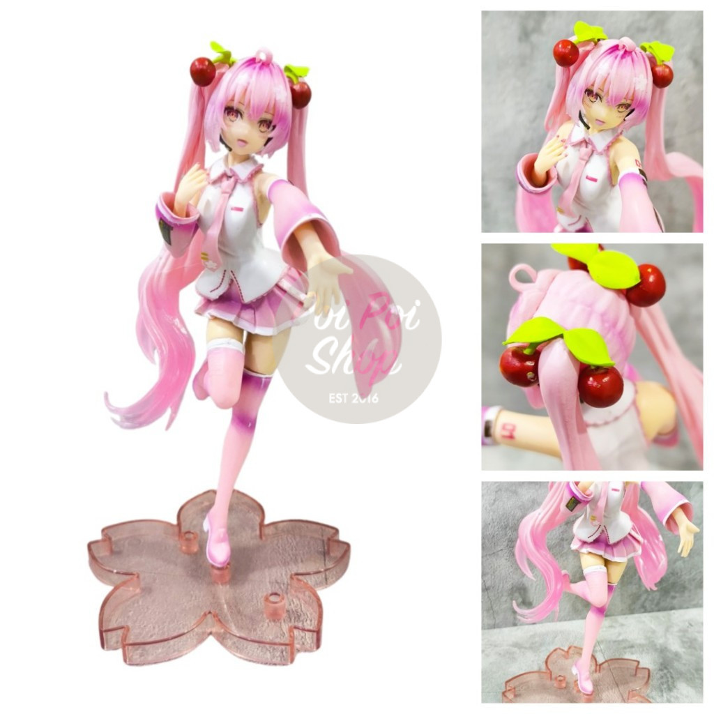 Figure Hatsune Miku Sakura Miku Ver Kuji 21cm Box Vocaloid Miku Anime Action Figure PVC Karakter