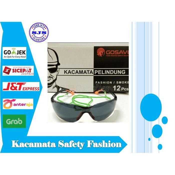 Kacamata Safety Fashion Hitam Kacamata Safety Gosave + Tali Kacamata