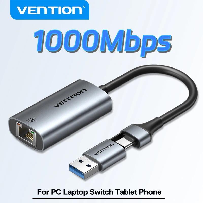 Vention USB A C Ethernet Adapter Network Card 1000100Mbps USB Lan RJ45 Ethernet for Macbook Laptop S
