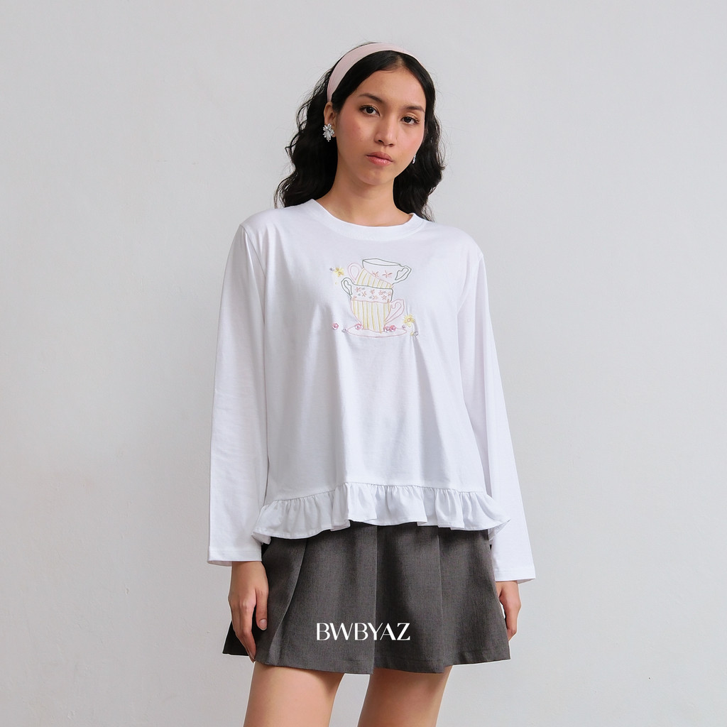 BWBYAZ - Ollie Embroidery Top Twinkle & Teacup | Atasan Wanita