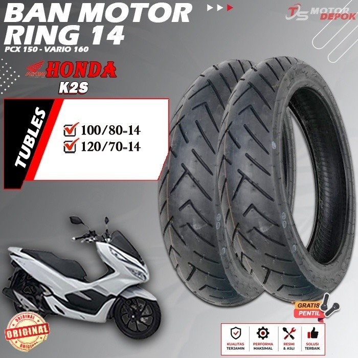 BAN MOTOR RING 14 TUBLES AHM FEDERAL K2S BAN MOTOR TUBLESS PCX 150 VARIO 160 RING 14 TUBELESS