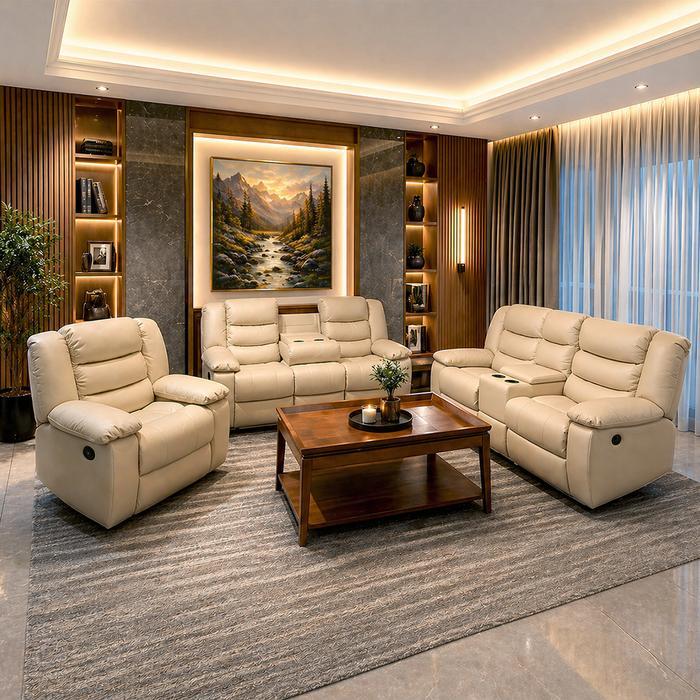 ELCHE Manual Recliner Sofa Set 321/ Sofa Recliner/ Chair Recliner/ Sofa Loveseat/ Sofa Recliner 3 Du