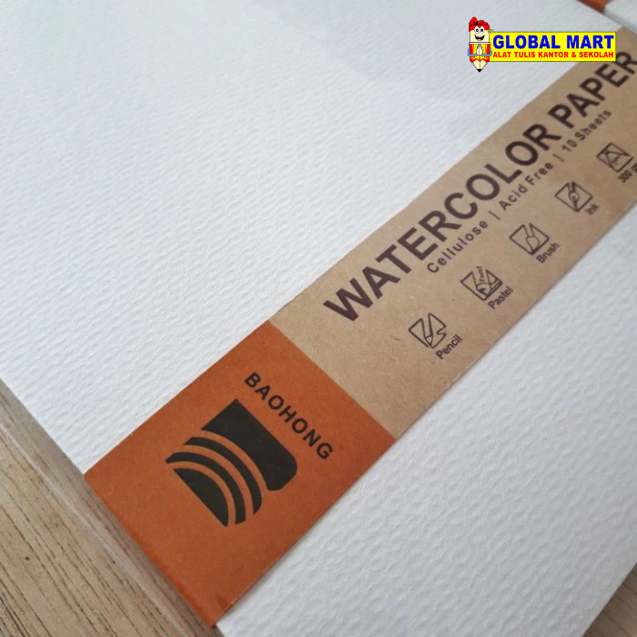 Watercolor paper / kertas canvas cat air A3 Baohong 300gsm / 230 gsm - 5 Sheet / 5 lembar