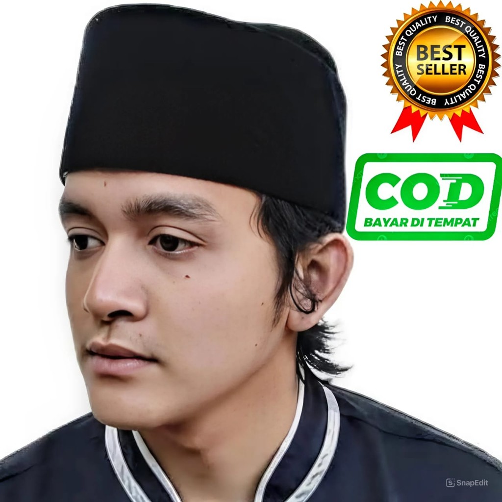 Songkok susun dewasa peci susun hitam, Kopyah hitam kopiah susun Tinggi 6cm, 7Cm