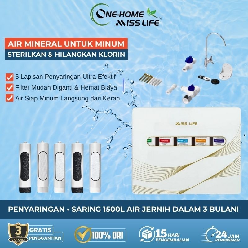 MISS LIFE Filter Air Ultrafiltration Water Purifier ONE HOME Filter Air Sumur Pemurni Air Dapur Ruma