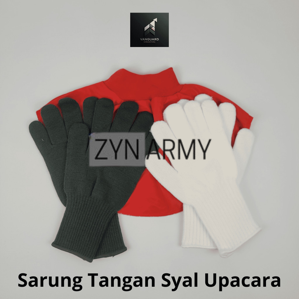 Syal Merah Upacara | Syal Merah TNI | Scarf Merah TNI | Scarf Upacara Merah TNI | Sarung Tangan Upac