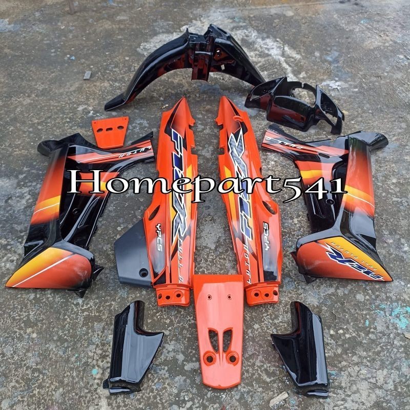 FULL SET BODY HALUS YAMAHA FIZR FIZ R TAHUN 2003 HITAM ORANGE OREN