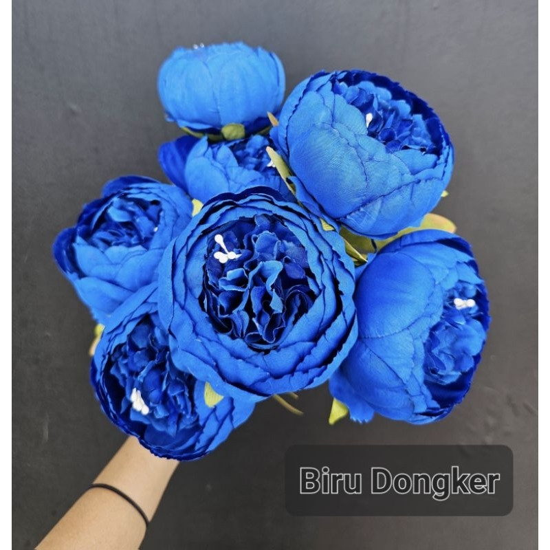 Peony Jumbo 7 cabang / Bunga Palsu Peony / Bunga Plastik Peony / Premium Dekorasi