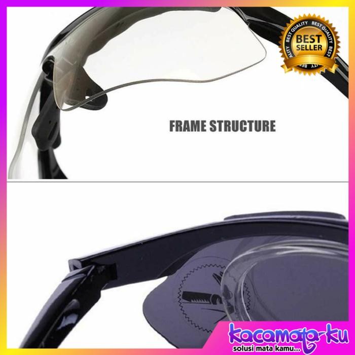Kacamata Gowes Sepeda Sporty Lensa Minus Polarized Gratis Lensa Minus - Mata Normal