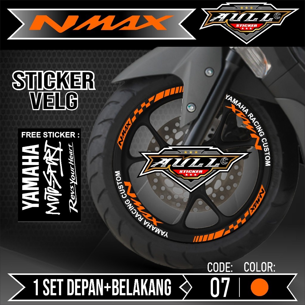 Sticker Velg Nmax Cutting Velg Motor Yamaha NMAX Old List Stiker Cutting Velk Ban Variasi Set Depan 