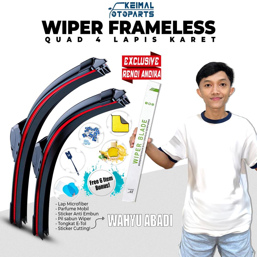 [EXCLUSIVE RENDI ANDIKA] Wiper Quad 4 Lapis Karet Free Sticker Cutting Wahyu Abadi 5 Bonus Item Univ