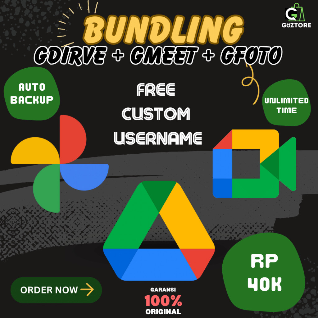 [BUNDLING] PAKET LENGKAP Google Drive Bonus Google Photos + Google Meet unlimited Lifetime Bergarans