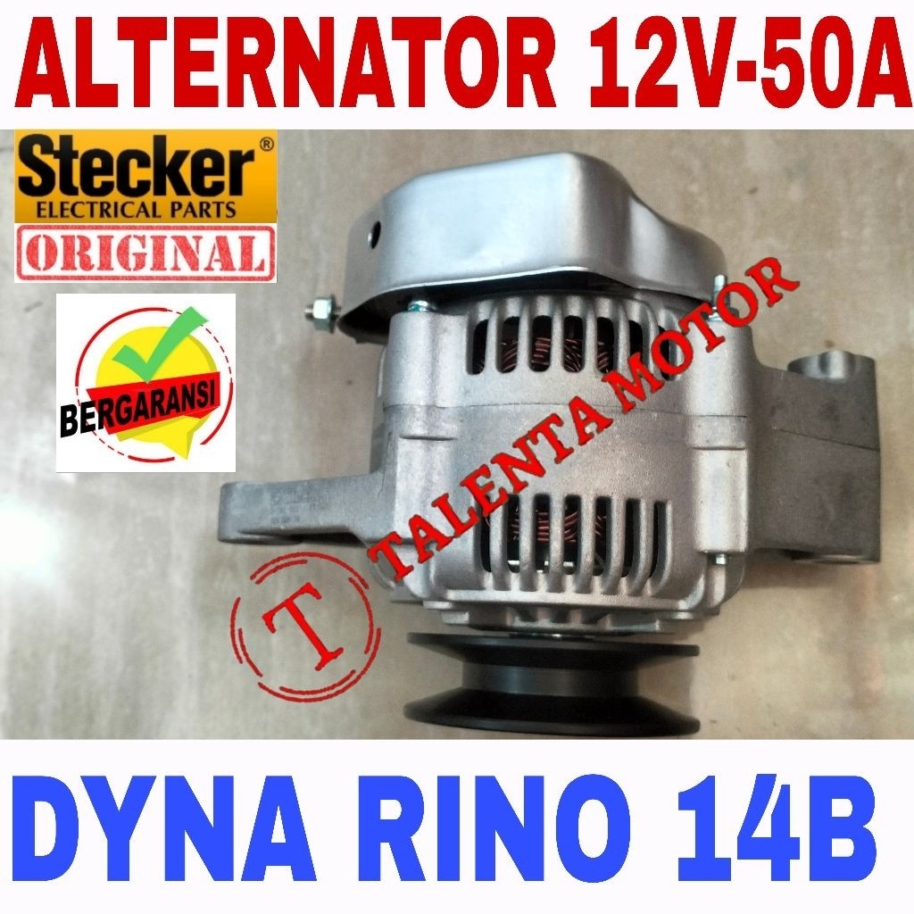BERGARANSI. 12 VOLT. ALTERNATOR DINAMO AMPERE AMPER DYNA RINO 115PS 14B 12V 115 PS
