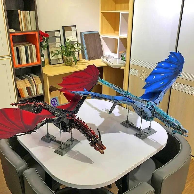 1889PCS Dragon Smaug Building Blocks Animal Model Fire Breathing Dragon Building Blocks Bricks Toys 