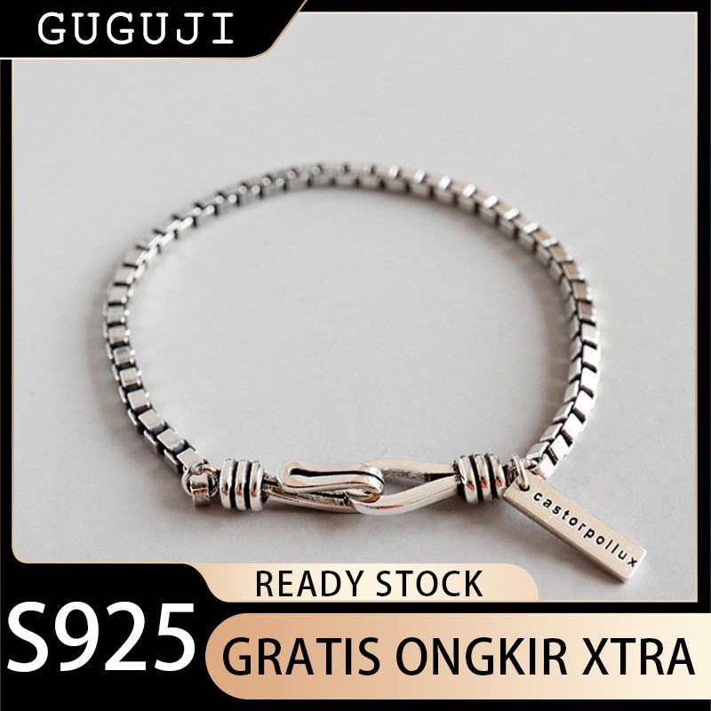 GUGUJI Gelang Mutiara Serbaguna untuk Wanita Gelang Niche High-End S925 Gelang Pasangan Perhiasan