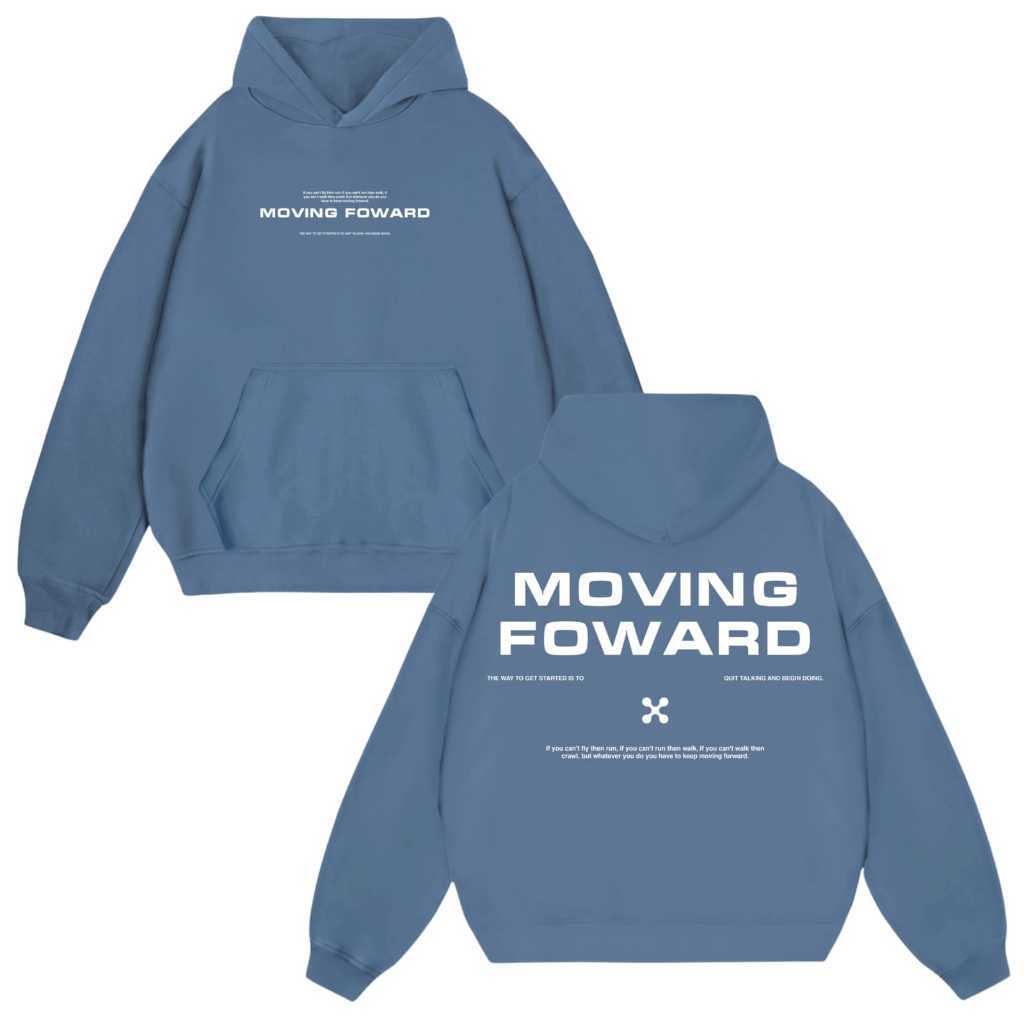 Lettucy Hoodie Boxy Fleece Cotton Cvc | Hoodie Boxy Moving Forward puff