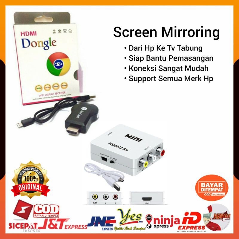 [COD] PAKET ANYCAST DONGLE DARI HP KE TV TABUNG / ANYCASH DONGEL MIRACAST WIFI DISPLAY SCREEN MIRROR