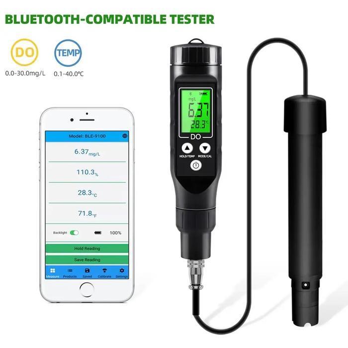 Dissolved Oxygen DO Meter Bluetooth DO - 9100 Portable mg/L % New