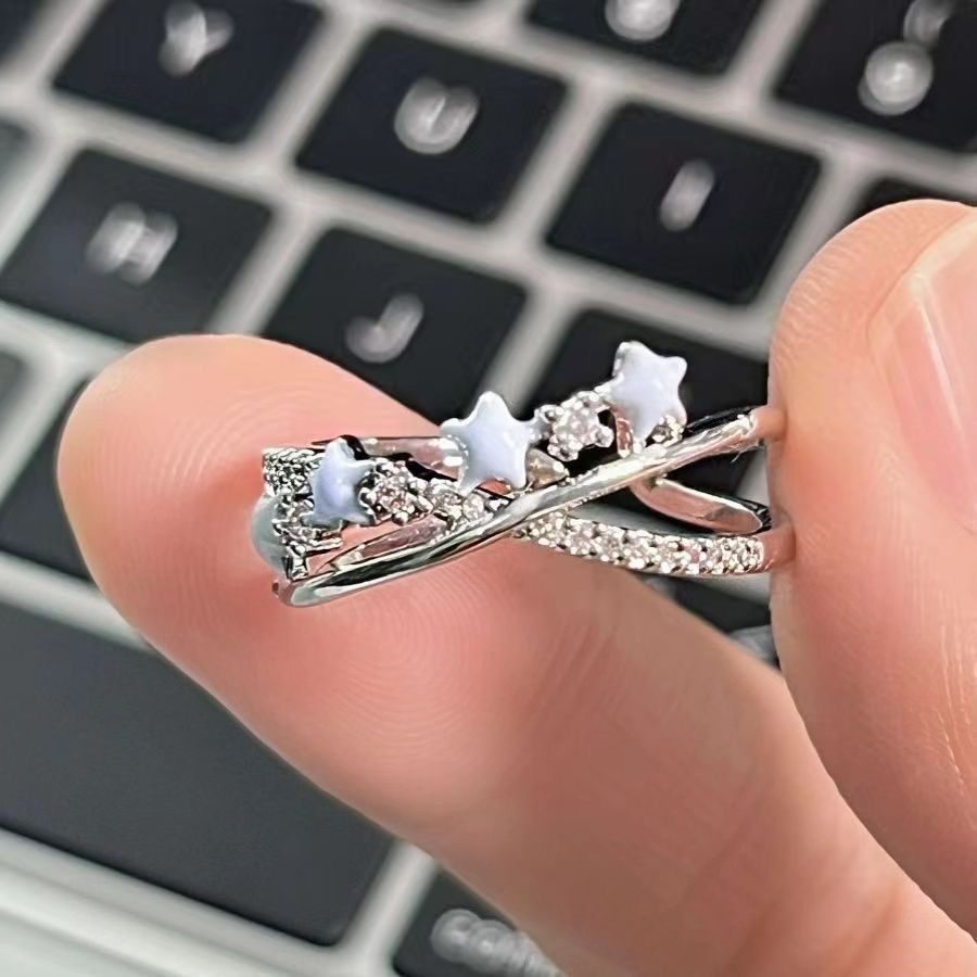 [COD]Cincin pentagram wanita desain niche cincin bintang