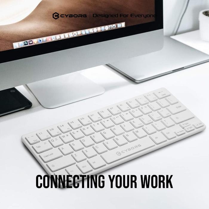 Keyboard Mouse Cyborg CKW200 Mini Wireless Keyboard Mouse CKW-200 - Putih