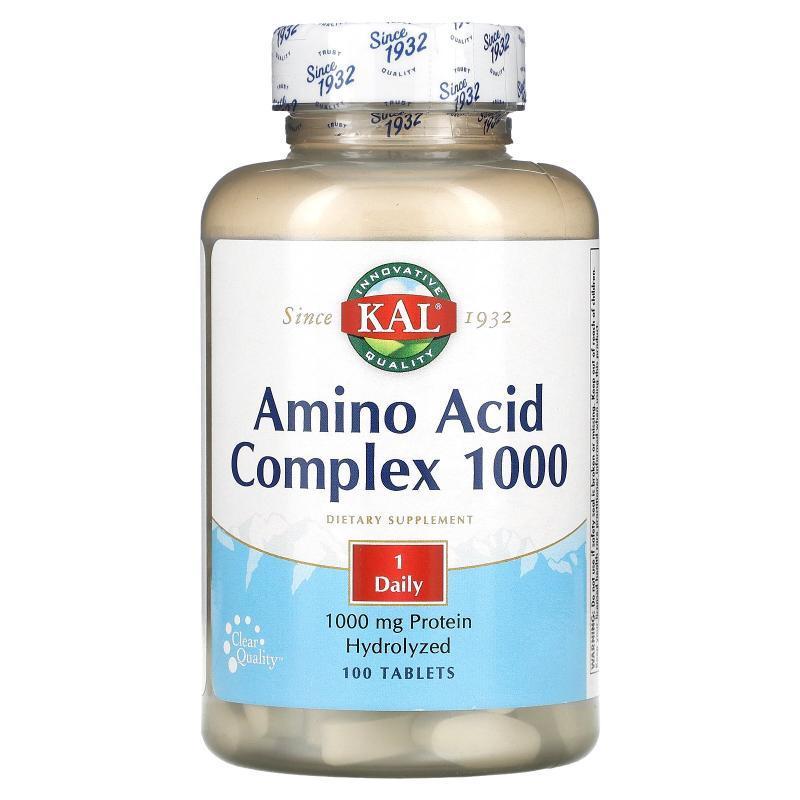 Suplemen Asam Amino KAL 100 Tablet Impor AS - Kompleks 18 Asam Amino & 1000mg Protein Hidrolisat, Du
