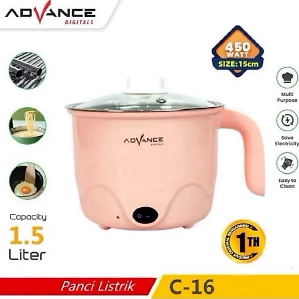 ADVANCE WARMER STEAMER COOKER C16 - ADVANCE PANCI SERBAGUNA 1.5L - PANCI LISTRIK ADVANCE - PANCI LIS