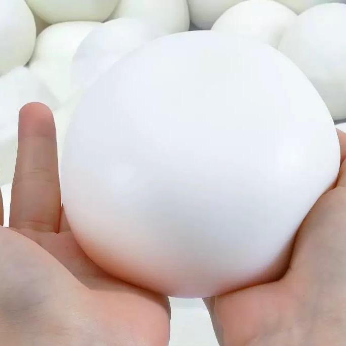 PROMO Jumbo Cheese Ball squeeze toy squishy mochi bun besar liquid cair gemas - Putih