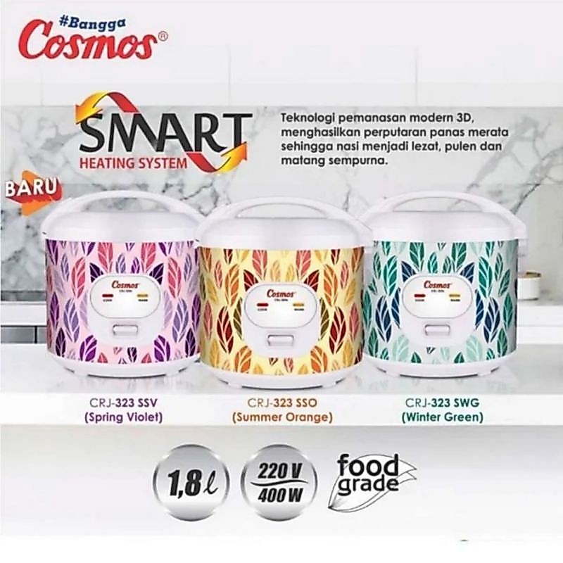 Cosmos Magic Com 1.8 Liter Nonstick CRJ 323 S,CRJ 323 SSO/SSV/SWG