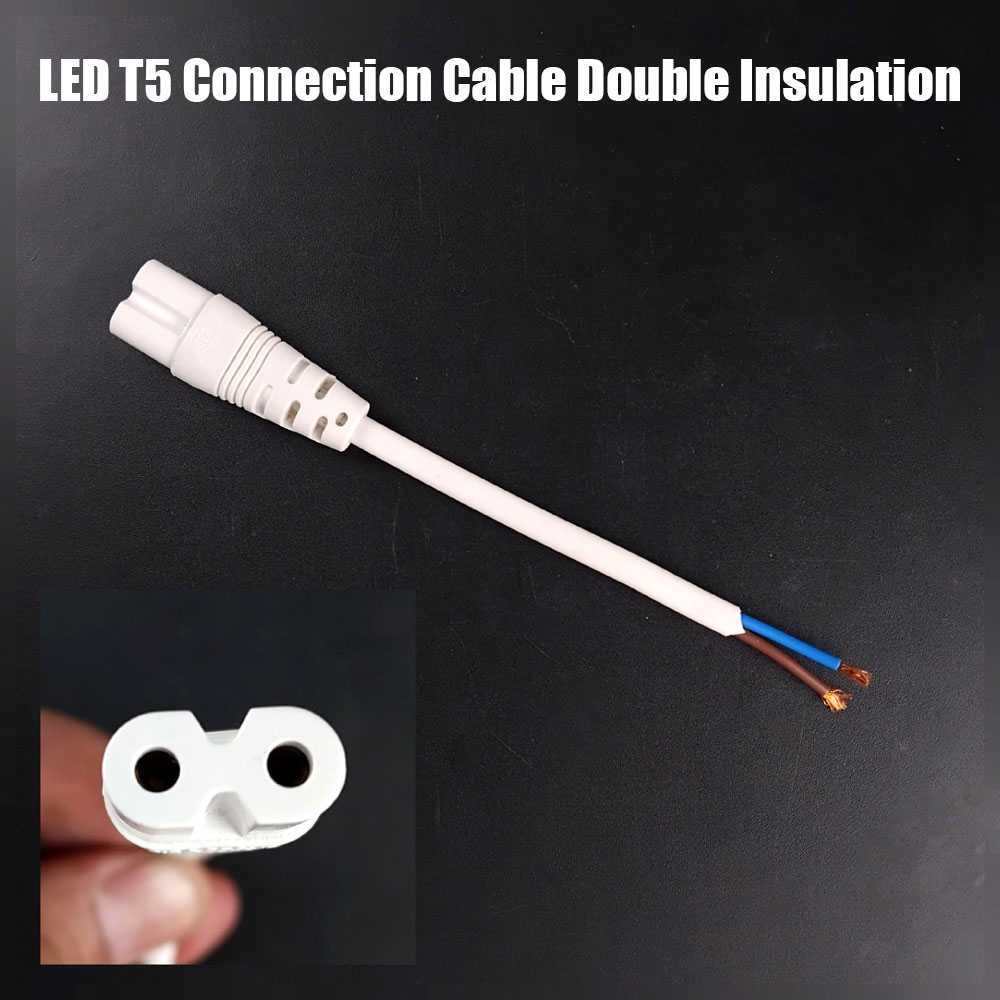 Kabel Konektor Sambungan Lampu LED T5 Fitting Socket 2 Pin Satu 1 Sisi Colokan Kabel Listrik Rumah A