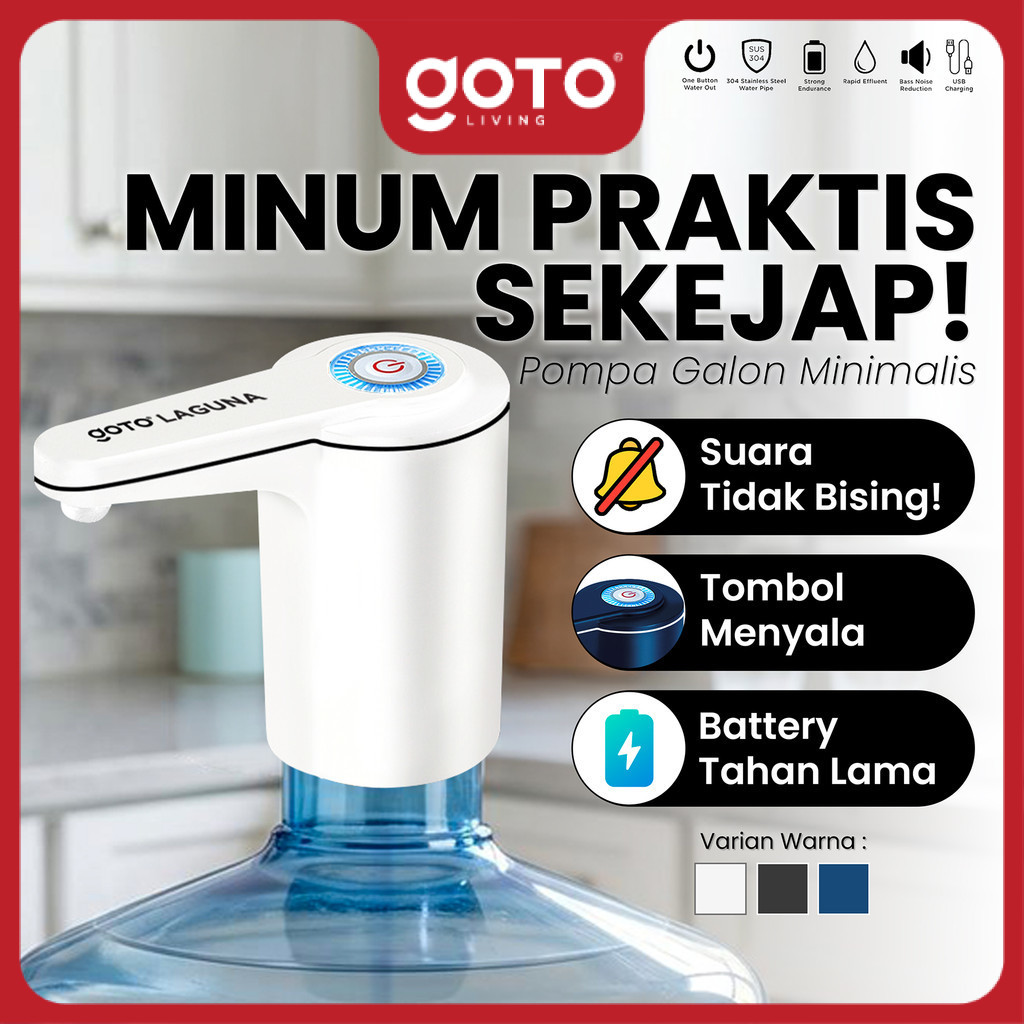 (Best Deal) GOTO Laguna Pompa Galon Elektrik USB Dispenser Air Otomatis Praktis