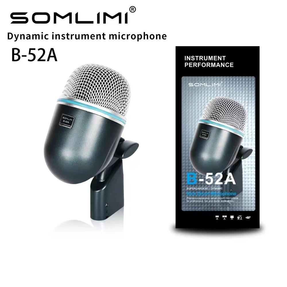 SOMLIMI B 52A Drum Microphone trument Kick Drum Bass Mic(Metal)Dynamic Drum Snare Kick Mic,Kickout B