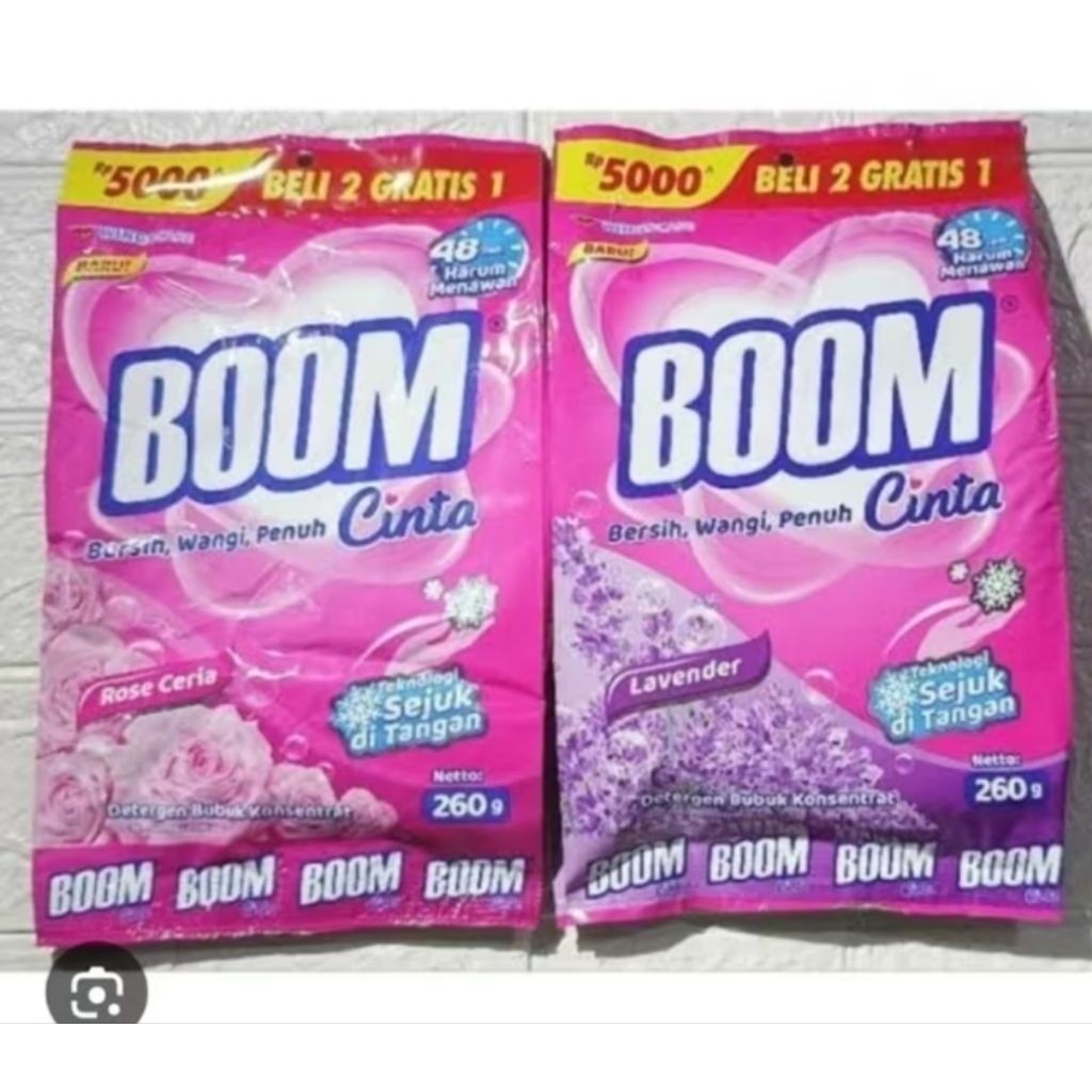 Deterjen Boom Cinta 260gram / Deterjen Boom 1pcs / Deterjen Bubuk Boom / Deterjen Cuci Baju Boom Cin