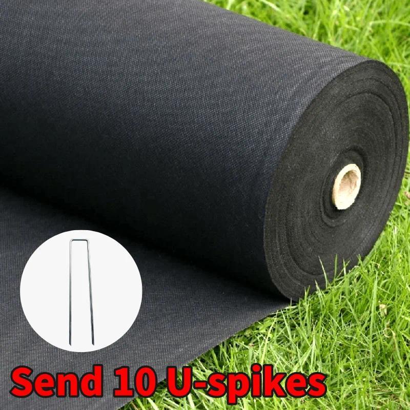 Heavy Duty NonWoven Geotextile Fabric, 10 USpikes Included, PP Material, Driveway Fabric, Garden Wee
