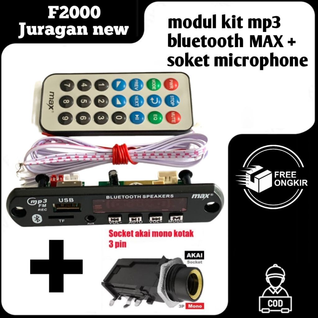 Modul kit USB mp3 bluetooth FM TF card + soket microphone