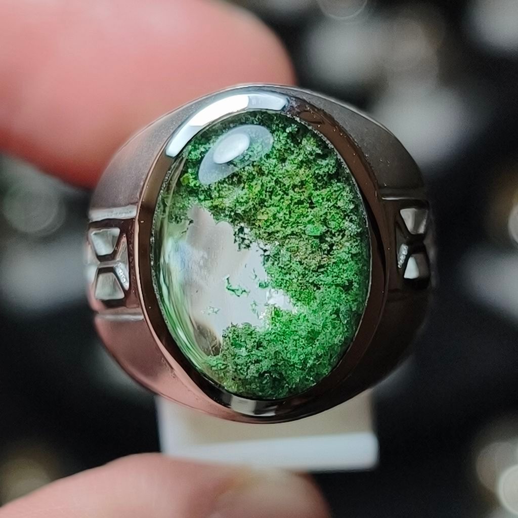 BATU KECUBUNG KARANG HIJAU ring size 7