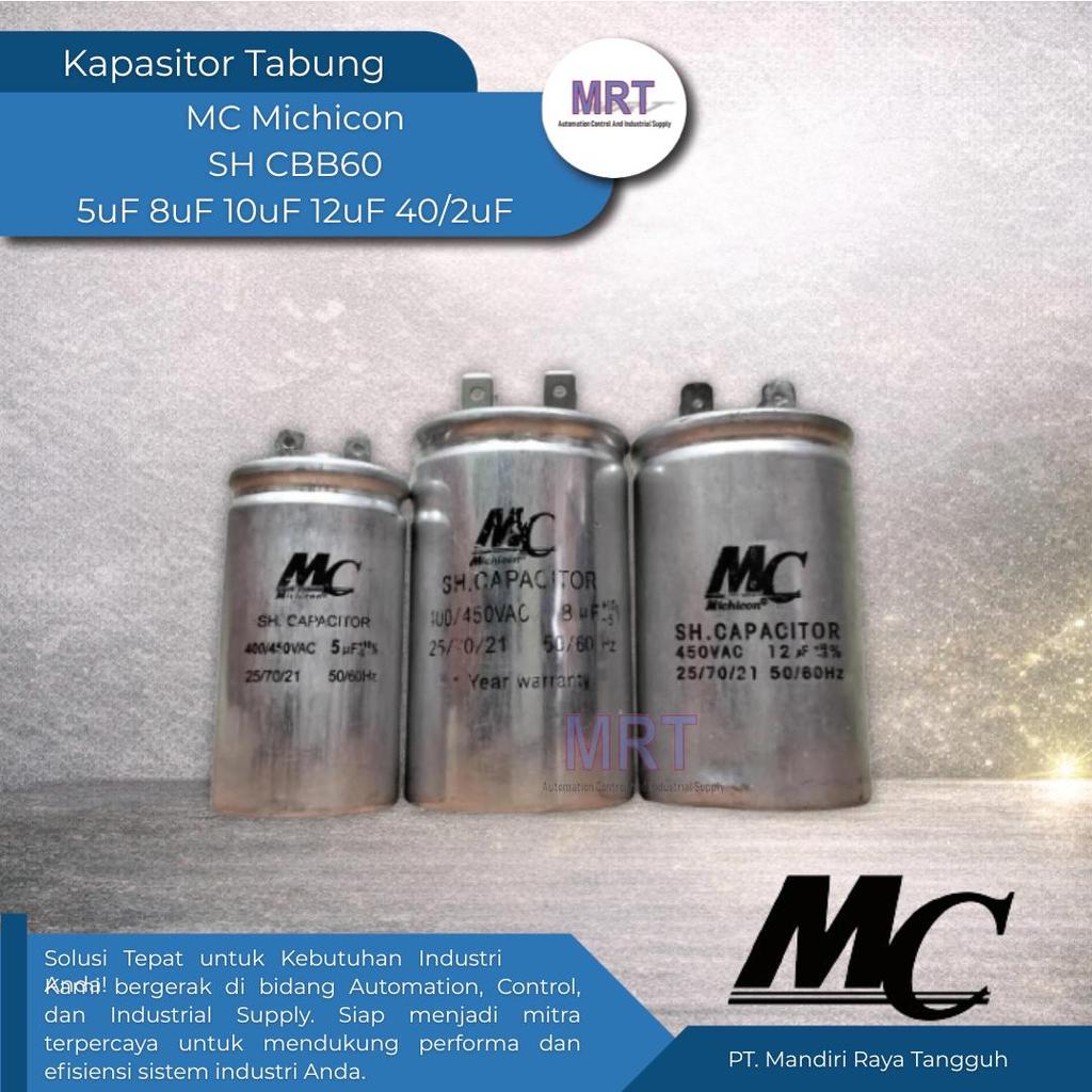 Kapasitor Motor Listrik MC Michicon SH CBB60 5uF 8uF 10uF 12uF 40/2uF 250V–450V Motor Run Capacitor 