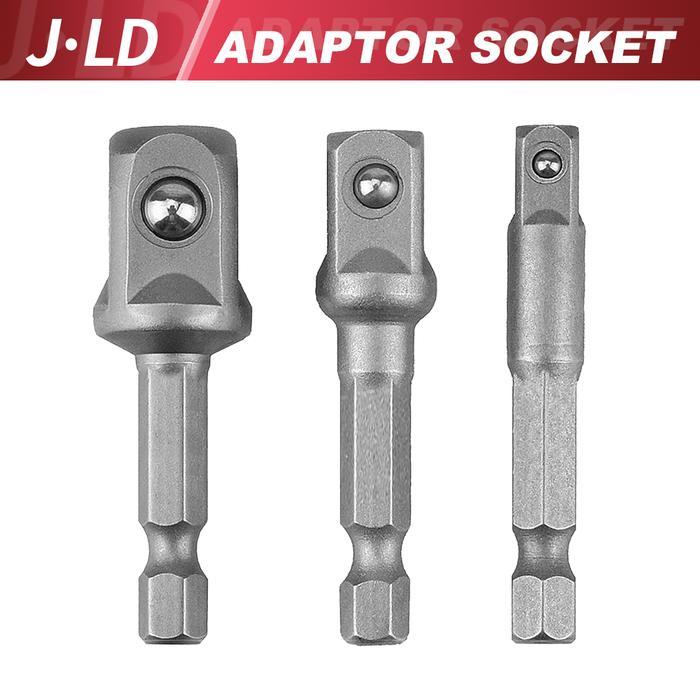 JLD Adaptor socket impact driver 3pcs / Adapter kunci sock hex shank