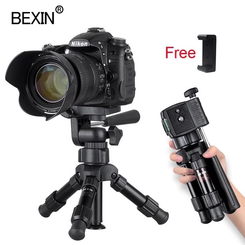 BEXIN MS02 Tripod 3 Way Aluminium Ball Head Portable for Phone for DSLR Camera Small Lightweight Tab