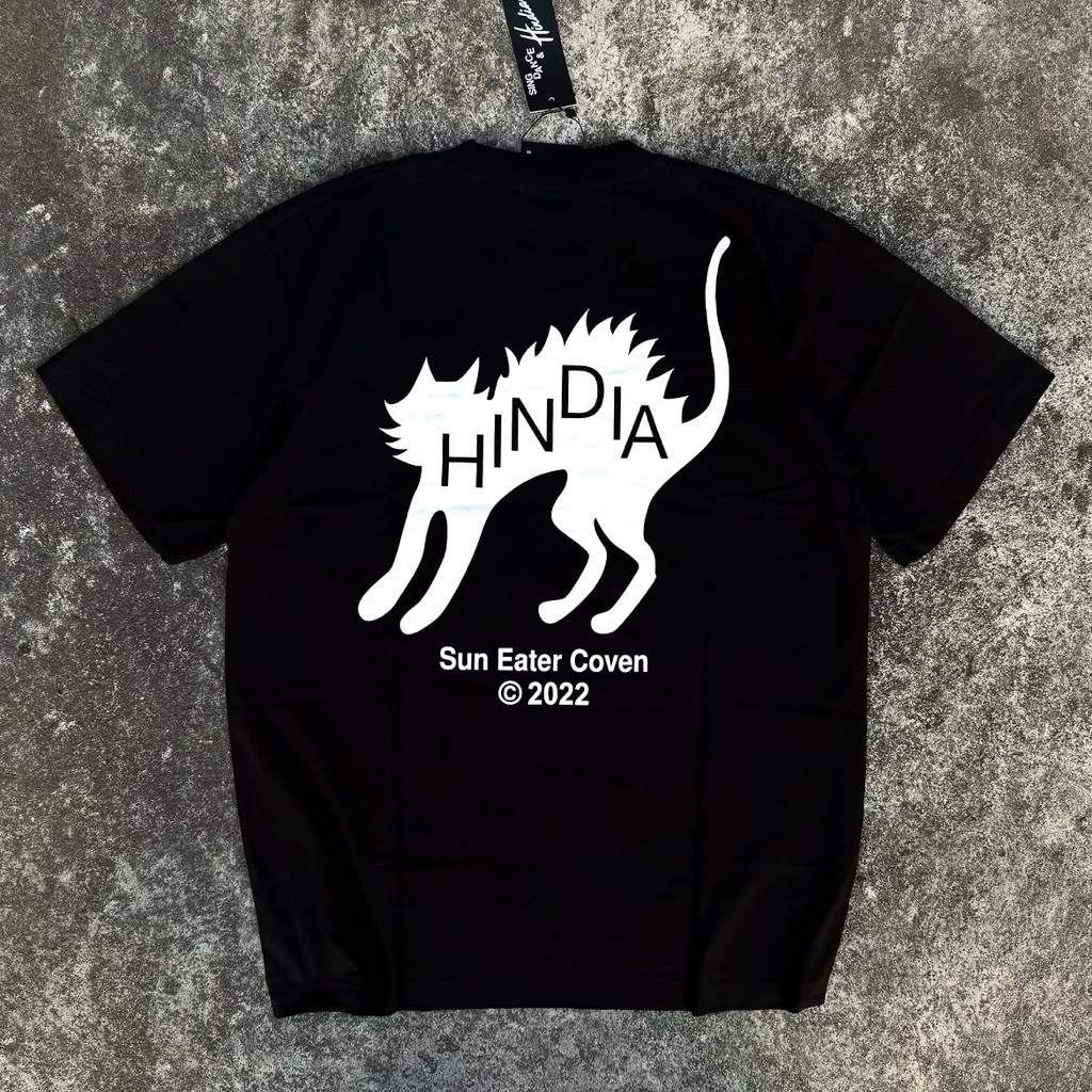 HINDIA SPAZZED CAT POCKET TSHIRT BLACK