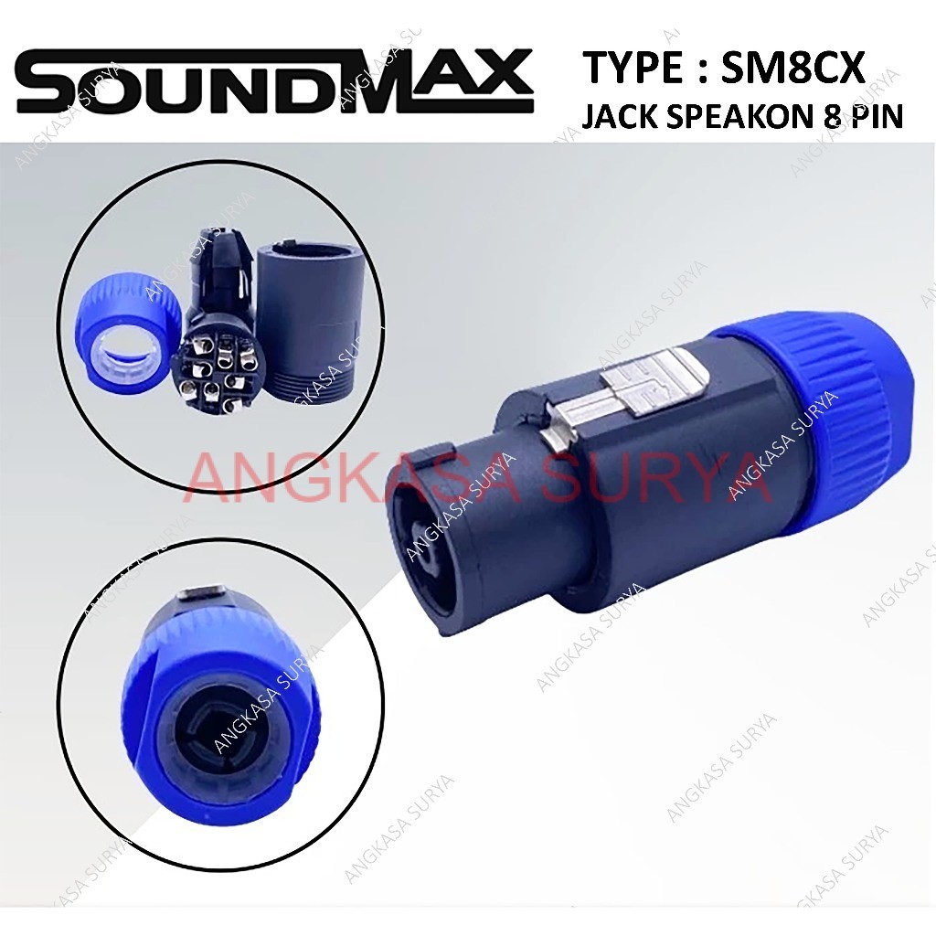 Jack Speakon SOUNDMAX SM8CX Original / Jack spikon 8 Pin Soundmax SM-8CX /Jeck Spikon 8Pin