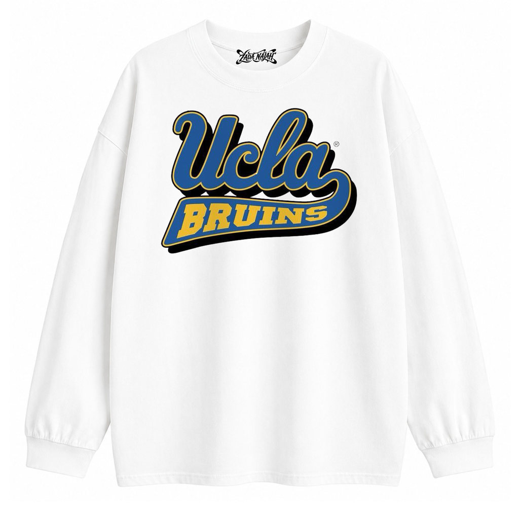 ZADA NAJAH Kaos Oversize Lengan Panjang Unisex Ucla Graphic Tee Streetwear Casual Premium Cotton