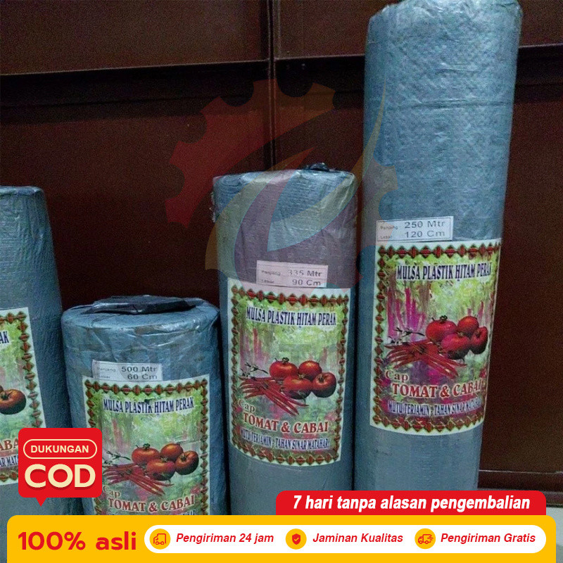 Mulsa hitam perak merek tomat cabe isi 250mtr per rol