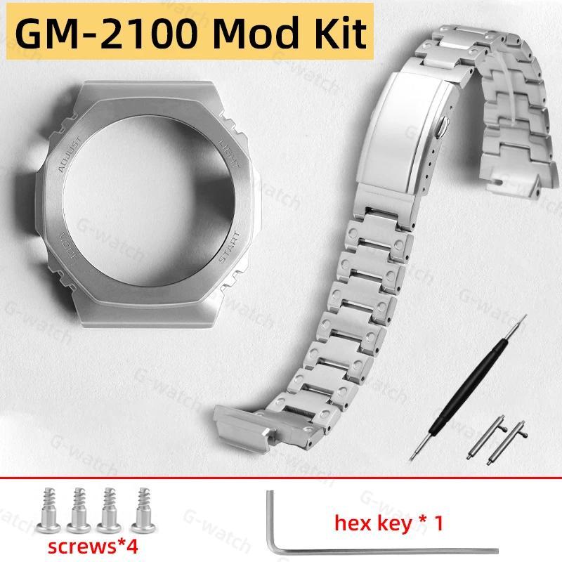 GM2100 GBM2100 Upgrade Steel Case&watchband Mod Kit For Casio 5611 GM-2100 GBM-2100 Octagon oak Meta
