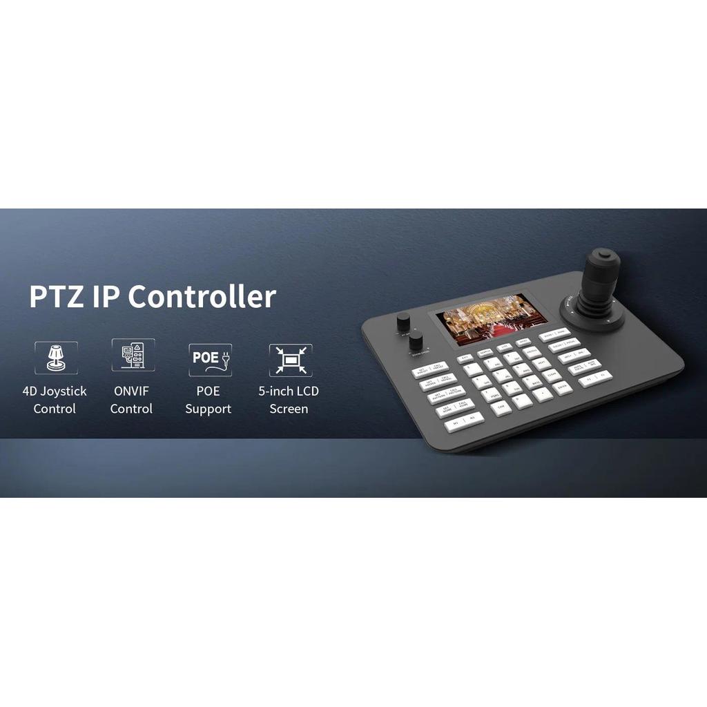 Runpu PTZ Controller 5 Inch Network Joystick Controller Control 200 PTZ Cameras POE ONVIF VMix OBS I